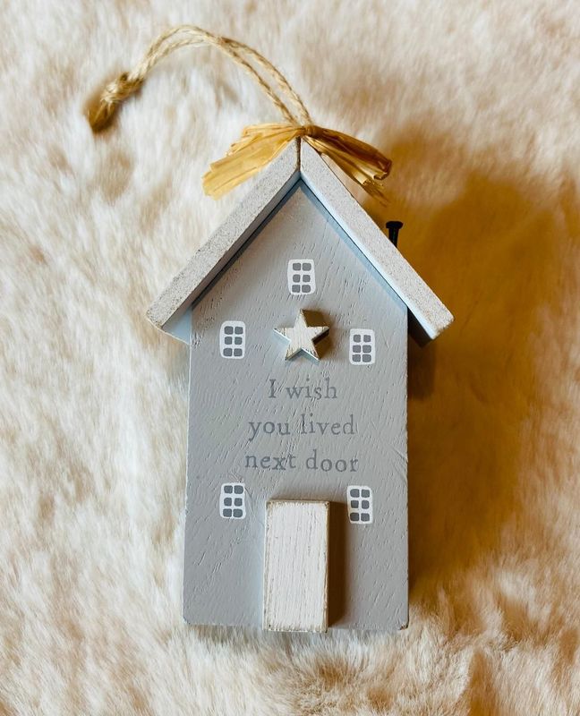 'Lived Next Door' House Hanger - Grey