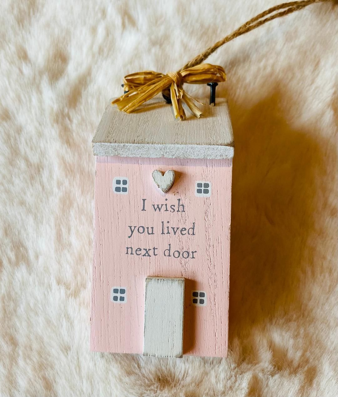 'Lived Next Door' House Hanger - Pink