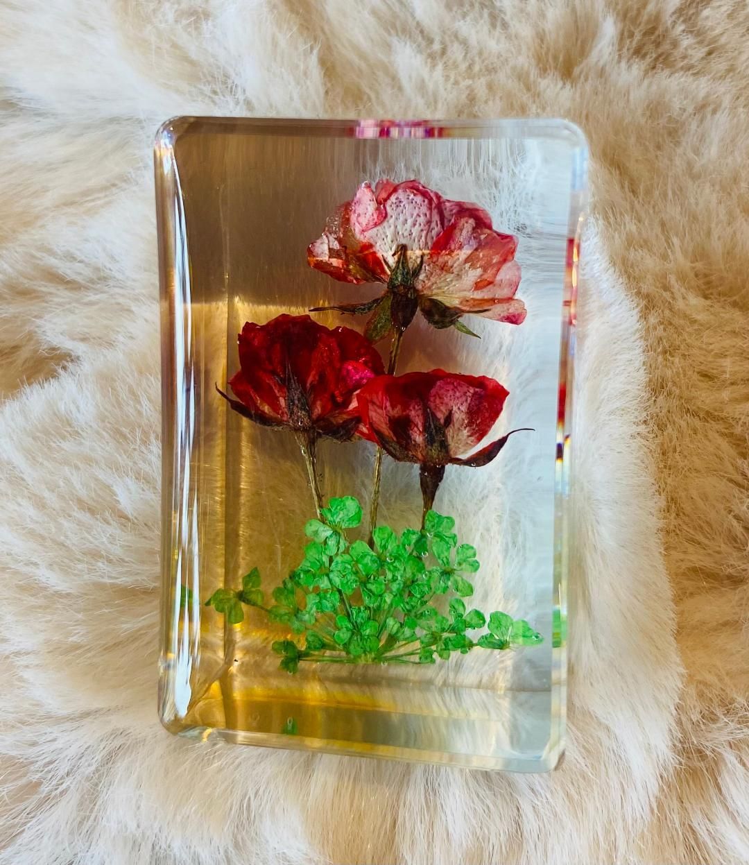 'Rose' Resin Flower Block