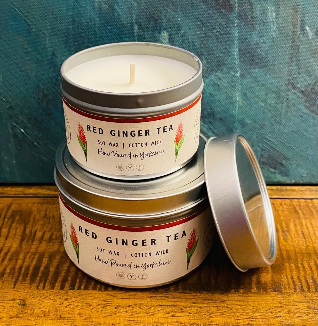 'Red Ginger Tea' Large Tin Candle
