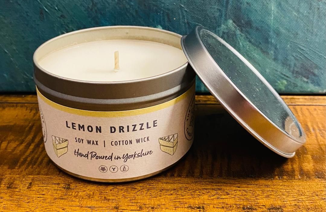 'Lemon Drizzle' Large Tin Candle