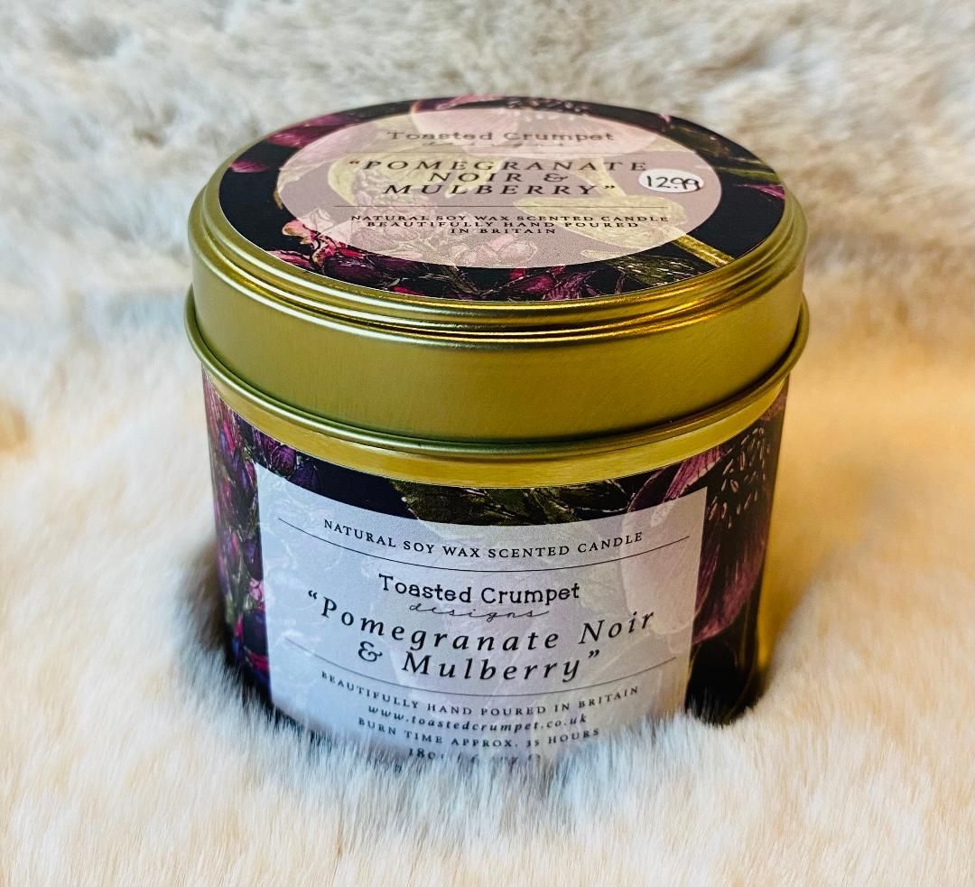 'Pomegranate Noir & Mulberry' Tin Candle