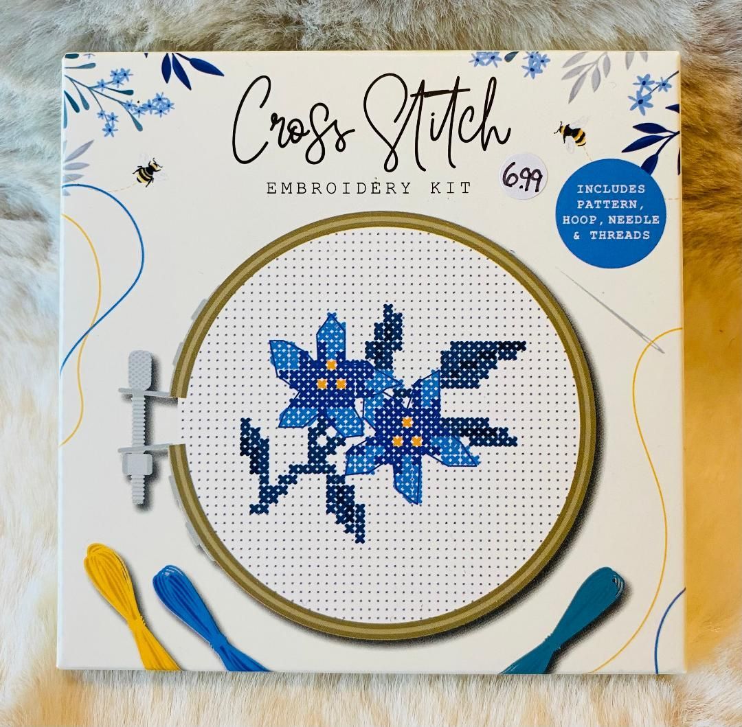 'Blue Flower' Cross Stitch