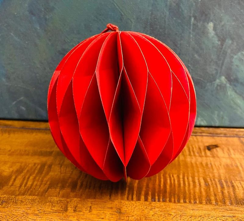 Red 'Honeycomb Ball' Decoration