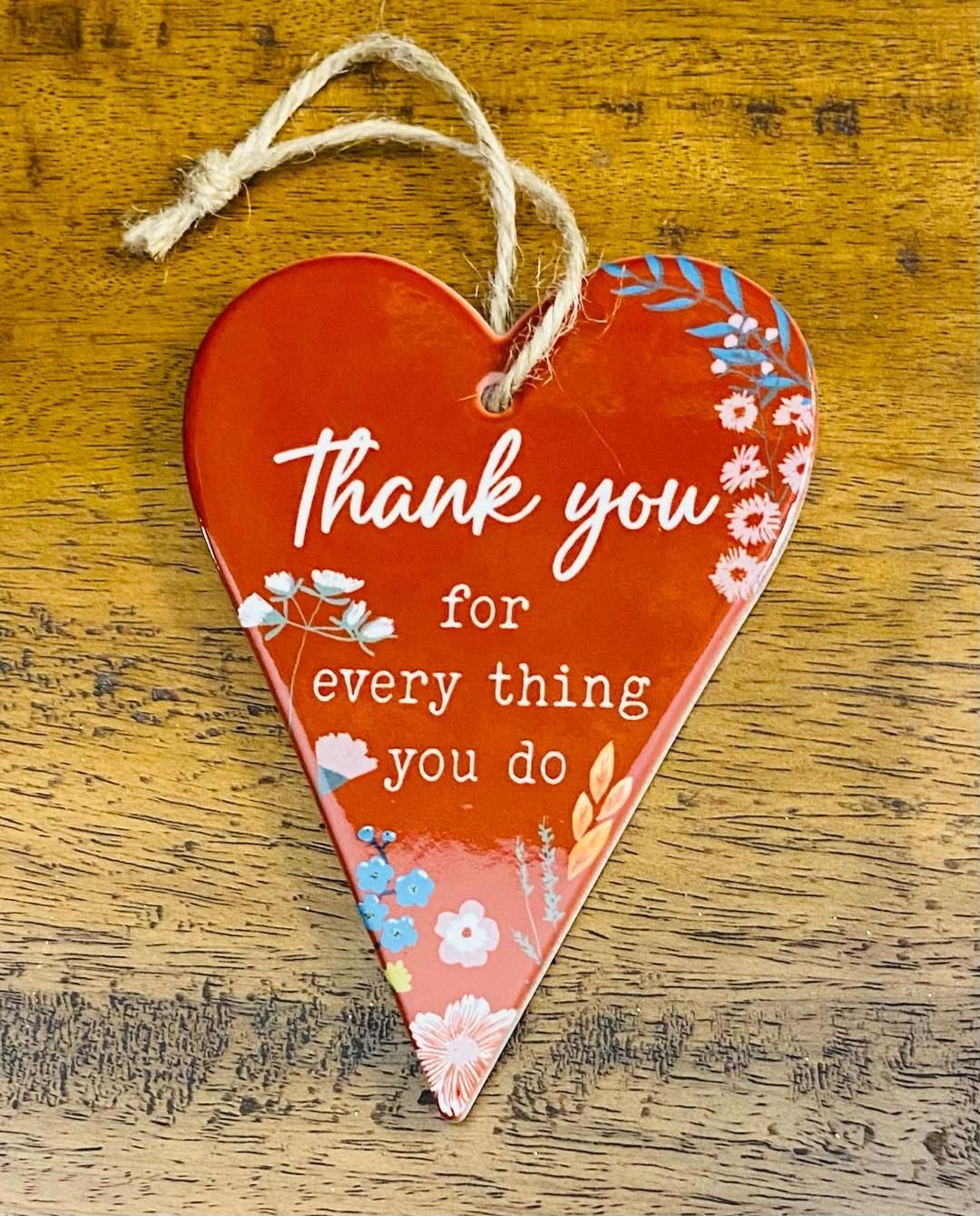 'Thank You' Heart Decoration
