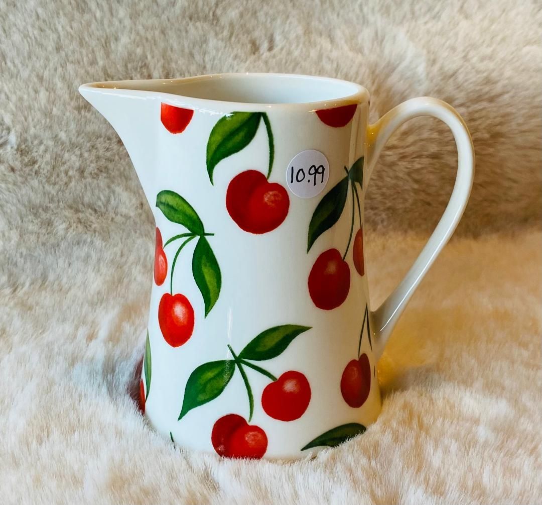 'Cherries' Small New Bone China Jug