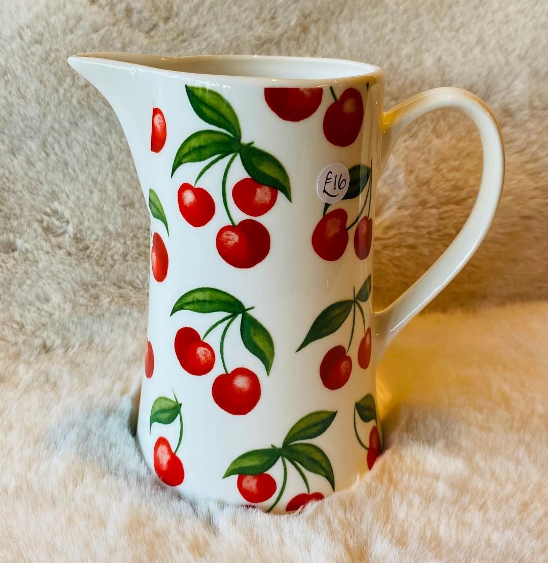 'Cherries' Medium New Bone China Jug
