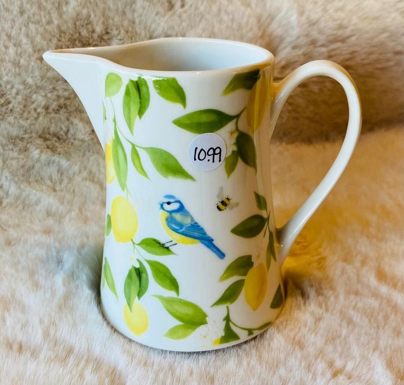 'Lemons & Blue Tits' Small Jug