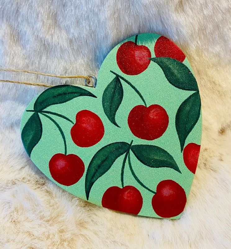'Cherries' Heart Hanger