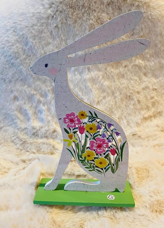 'Floral Bunny' Standing Decoration