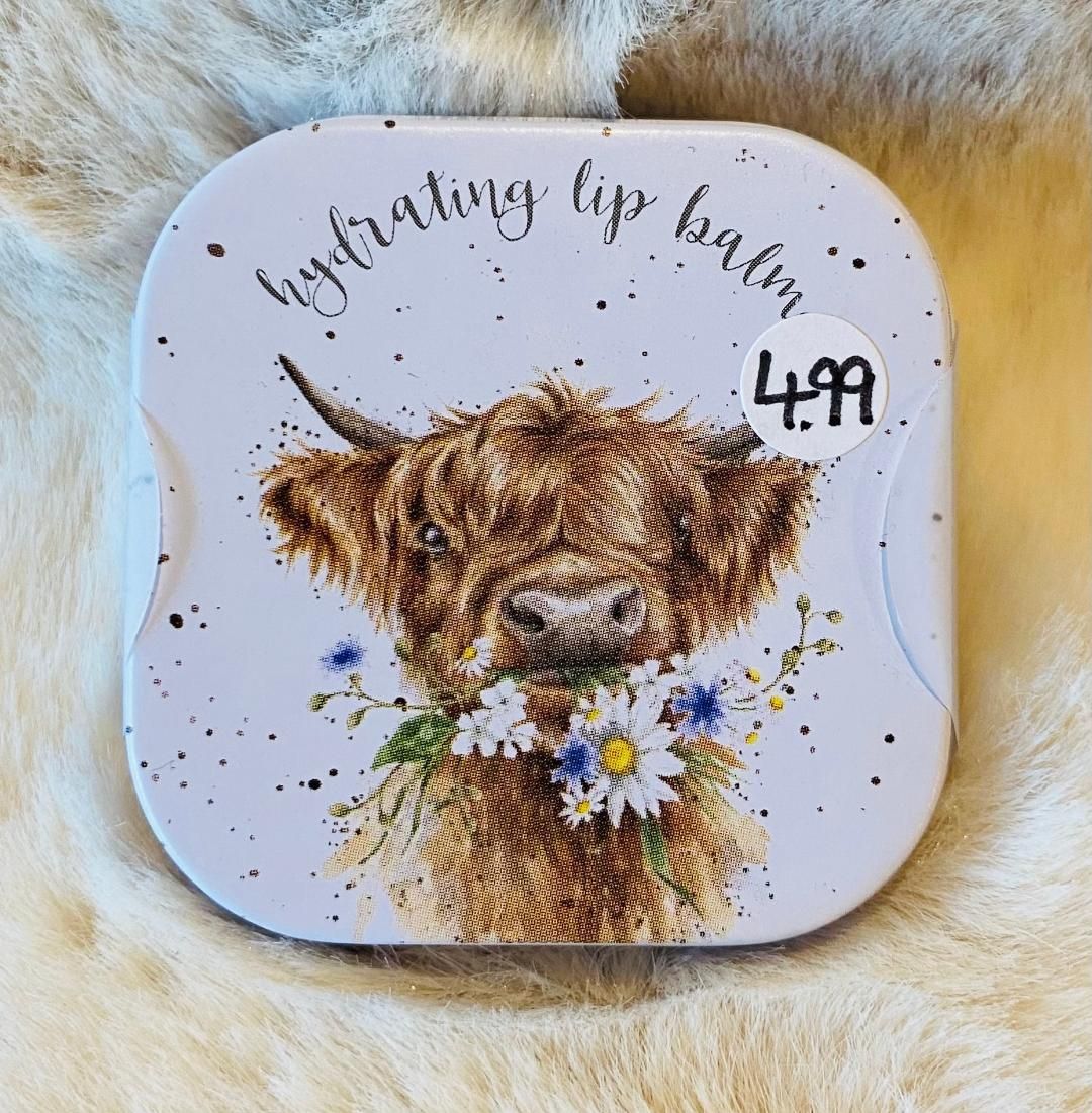 Wrendale 'Highland Cow' Lip Balm Tin