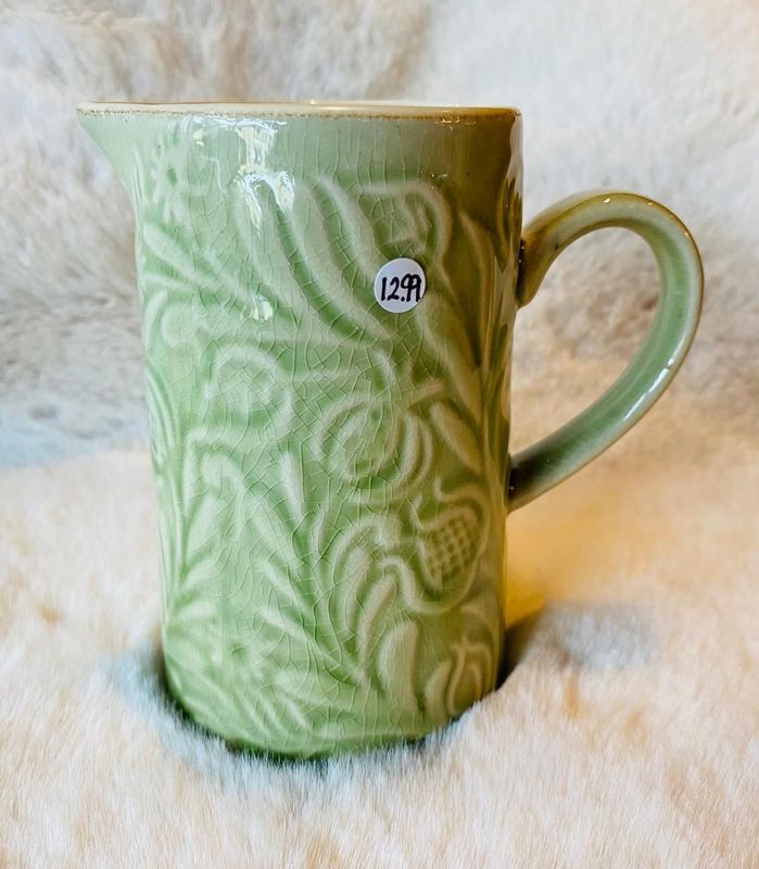 Green 'Country Flowers' Jug (Med)