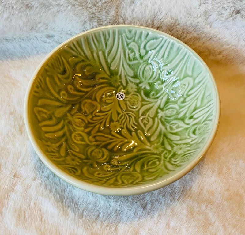 Green 'Country Flowers' Bowl