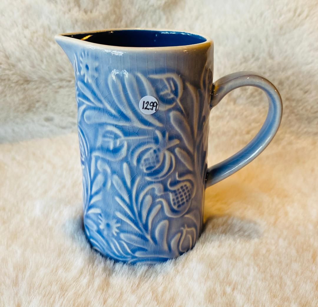 'Blue 'Country Flowers' Jug (Med)
