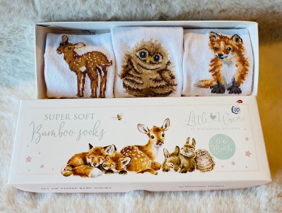 'Woodland' Pk/3 Baby Socks