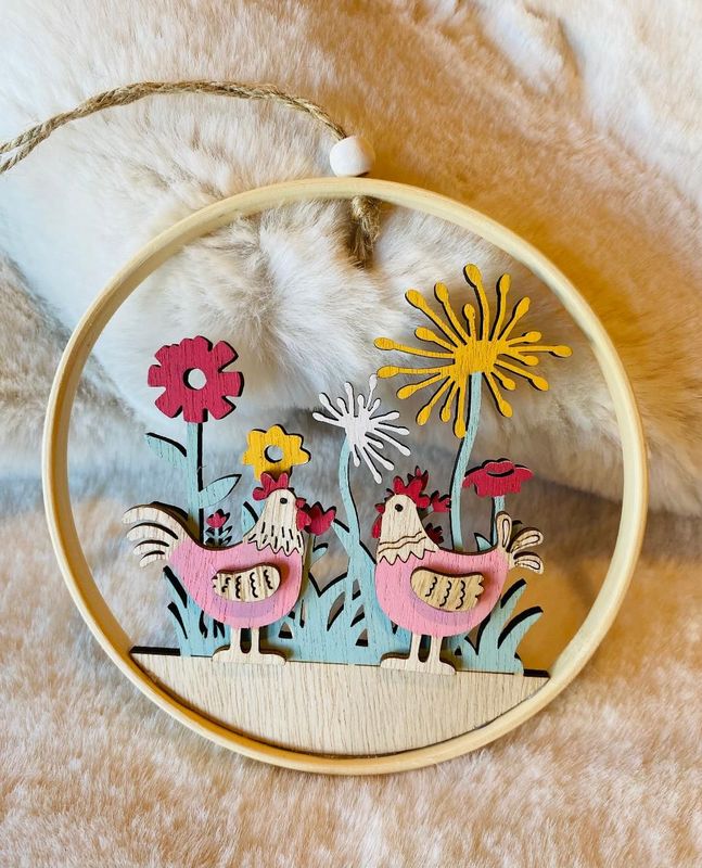 'Love Chicks' Hoop Decoration