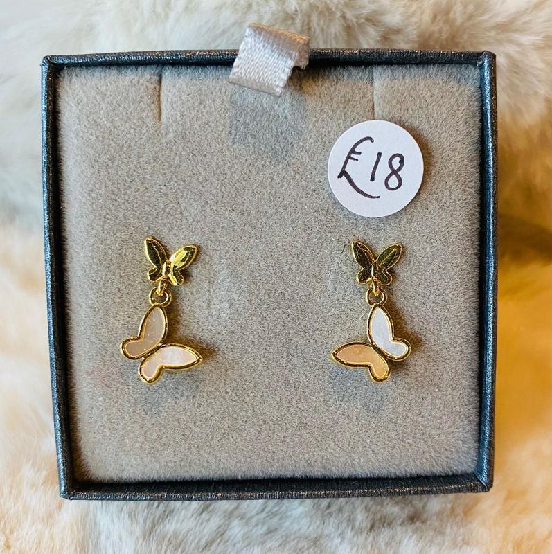 'Butterflies' Dangly Stud Earrings
