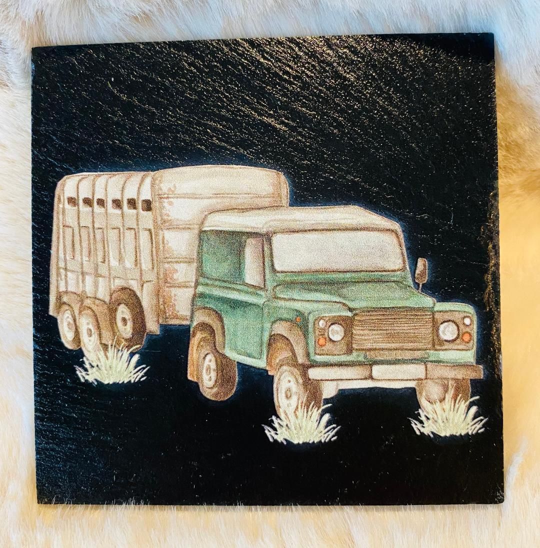 'Landrover' Slate Coaster (B)