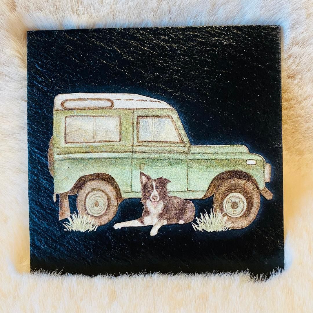 'Landrover' Slate Coaster (C)