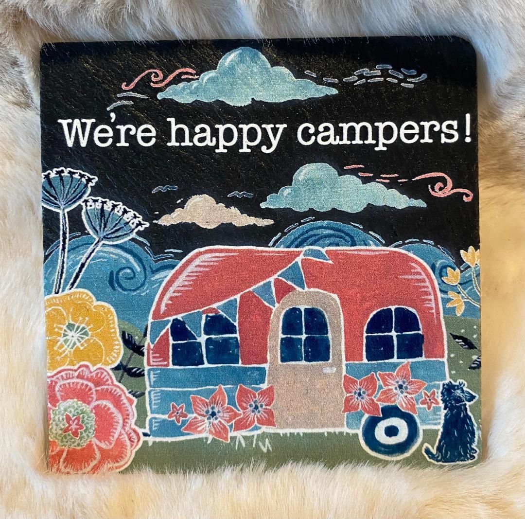 'Caravan' Slate Coaster (A)