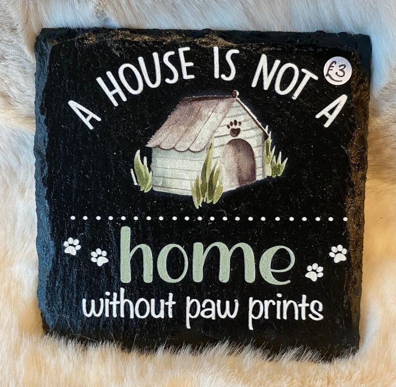 'Paw Prints' Slate Coaster
