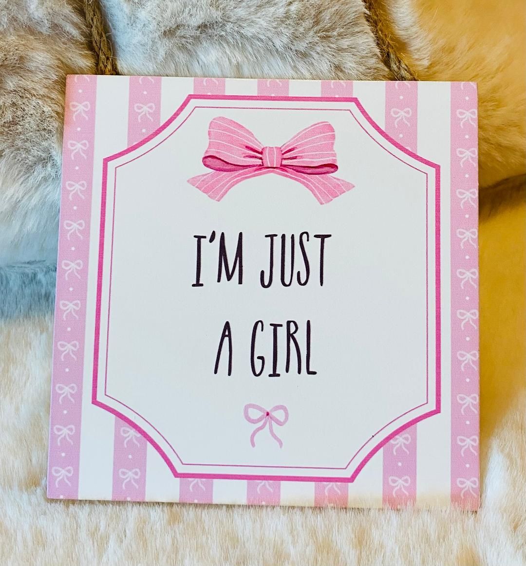 'I'm Just A Girl' Candy Stripe Hanger