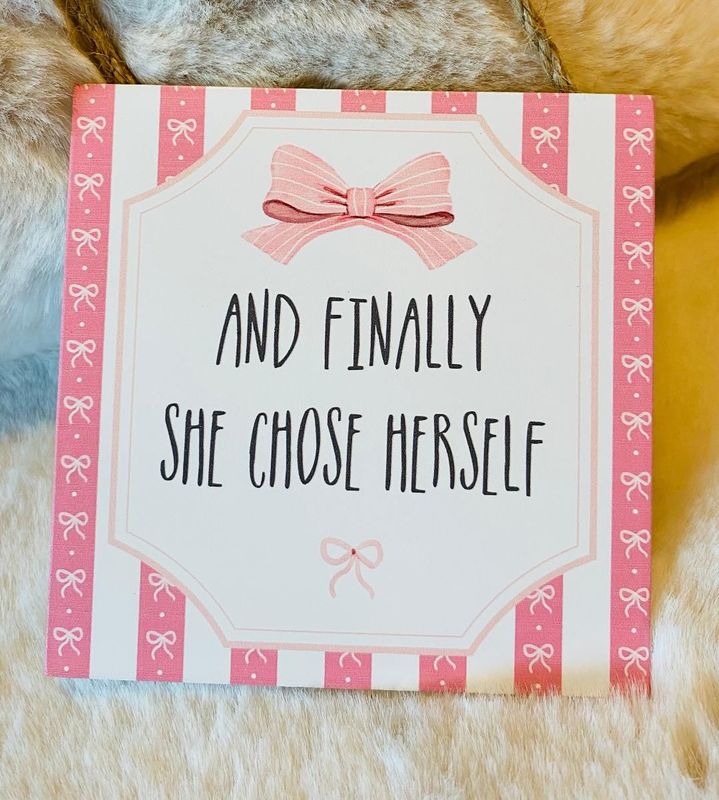 '...She Chose Herself' Candy Stripe Hanger