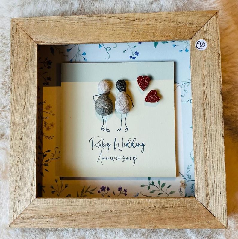 'Ruby Wedding Anniversary' Box Frame