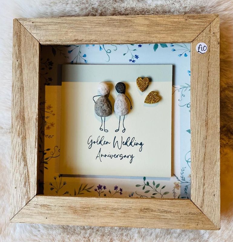 'Golden Wedding Anniversary' Box Frame