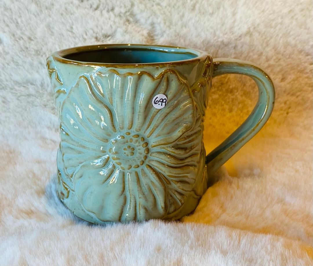 Duck Egg 'Flower' Mug