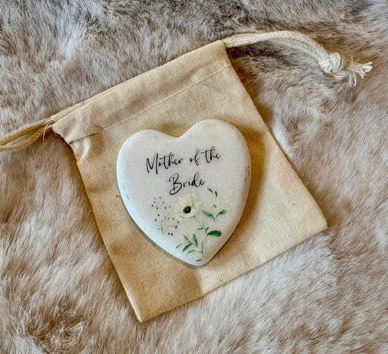 'Mother Of The Bride' Marble Heart Keepsake