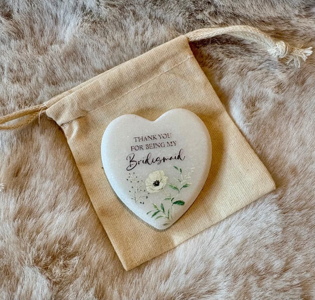 'Bridesmaid' Marble Heart Keepsake