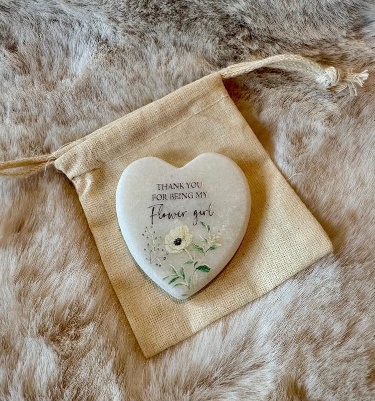 'Flower Girl' Marble Heart Keepsake