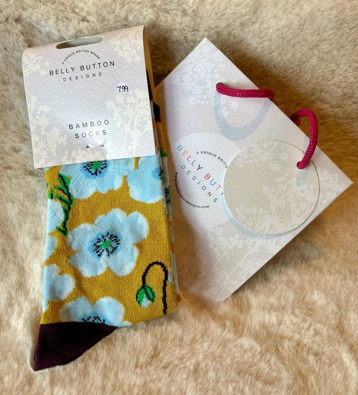 'Blue Poppy' Bamboo Socks