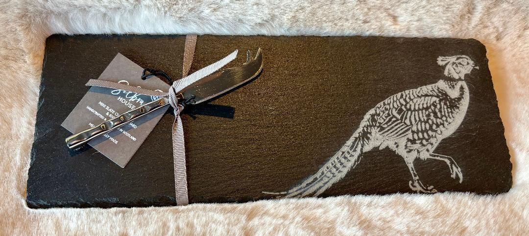 'Pheasant' Slate Board & Knife Set