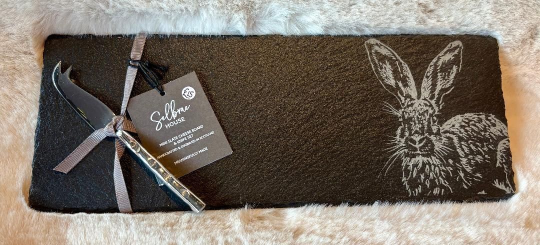 'Hare' Slate Board & Knife Set