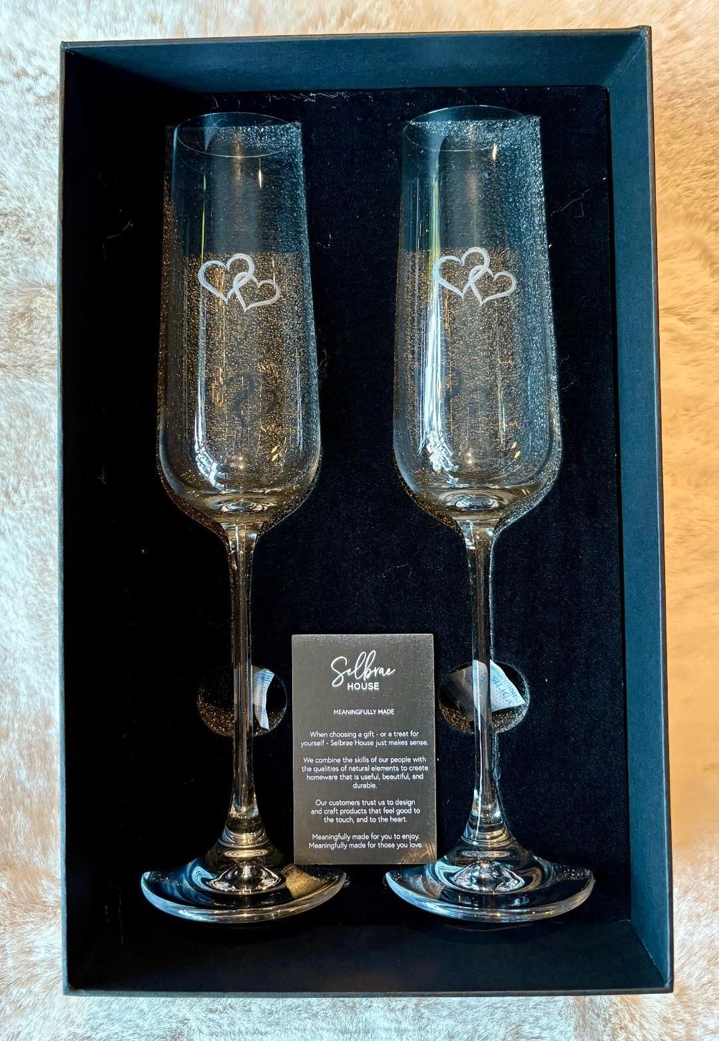 'Hearts' Set 2 Champagne Flutes