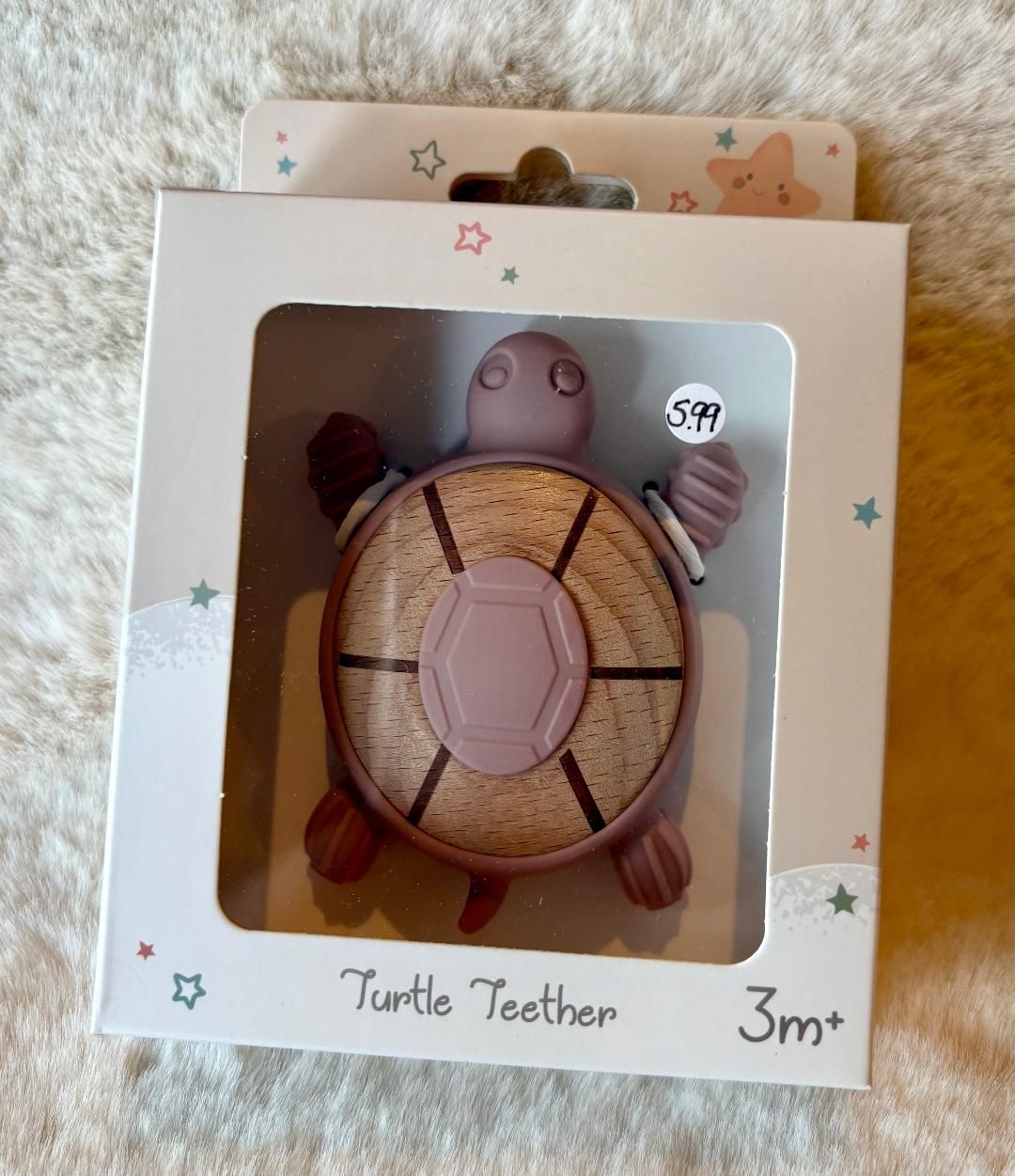 Pink 'Turtle' Silicone Teether
