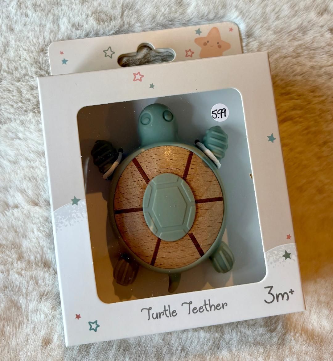 Blue 'Turtle' Silicone Teether
