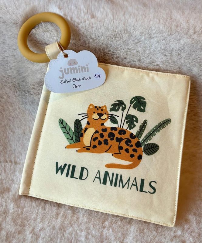 'Safari' Cloth Book & Teething Ring