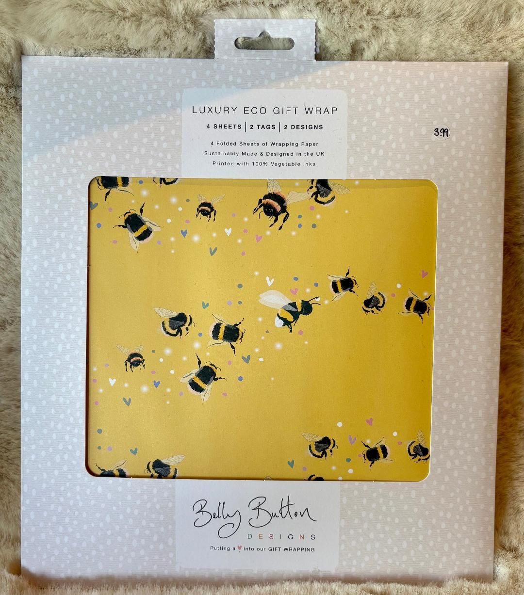 'Bees/Floral' Luxury Eco Gift Wrap Set
