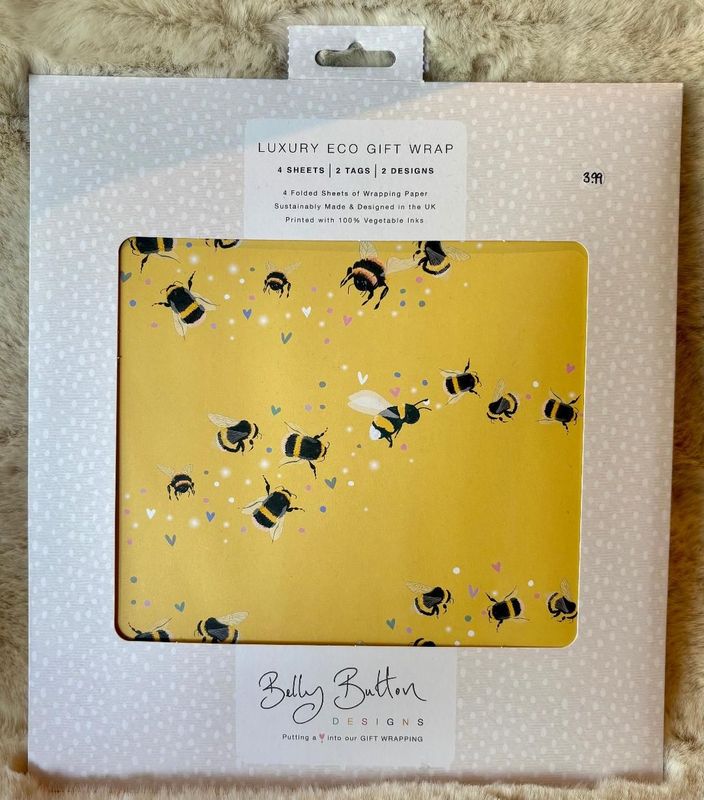'Bees/Floral' Luxury Eco Gift Wrap Set