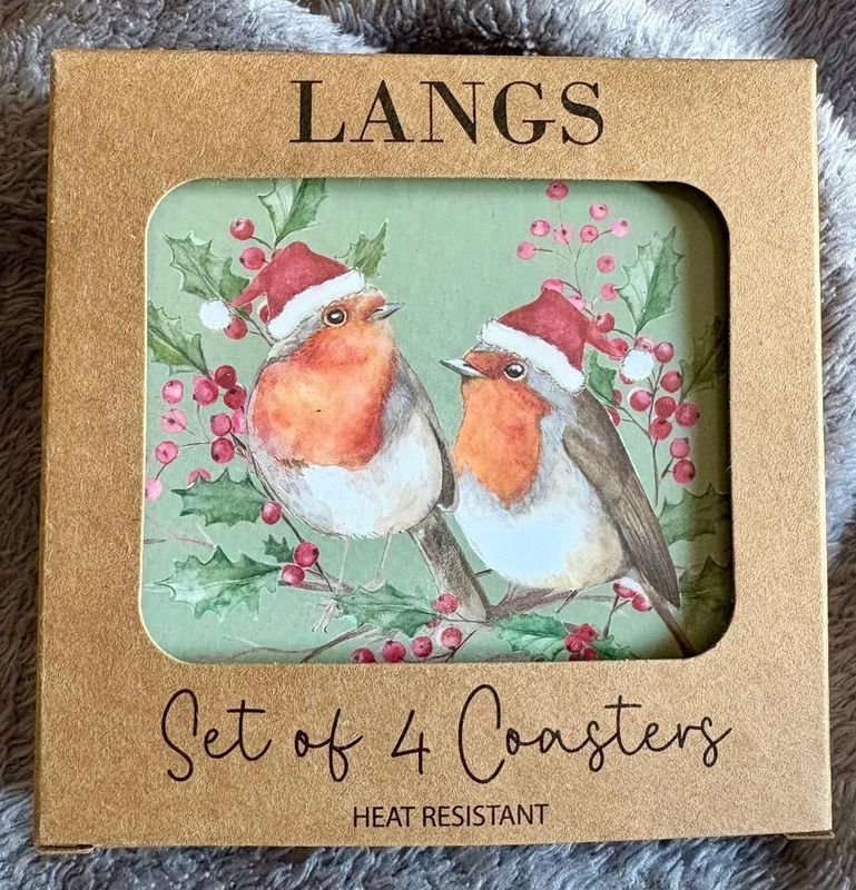'Xmas Robin' Coaster Set
