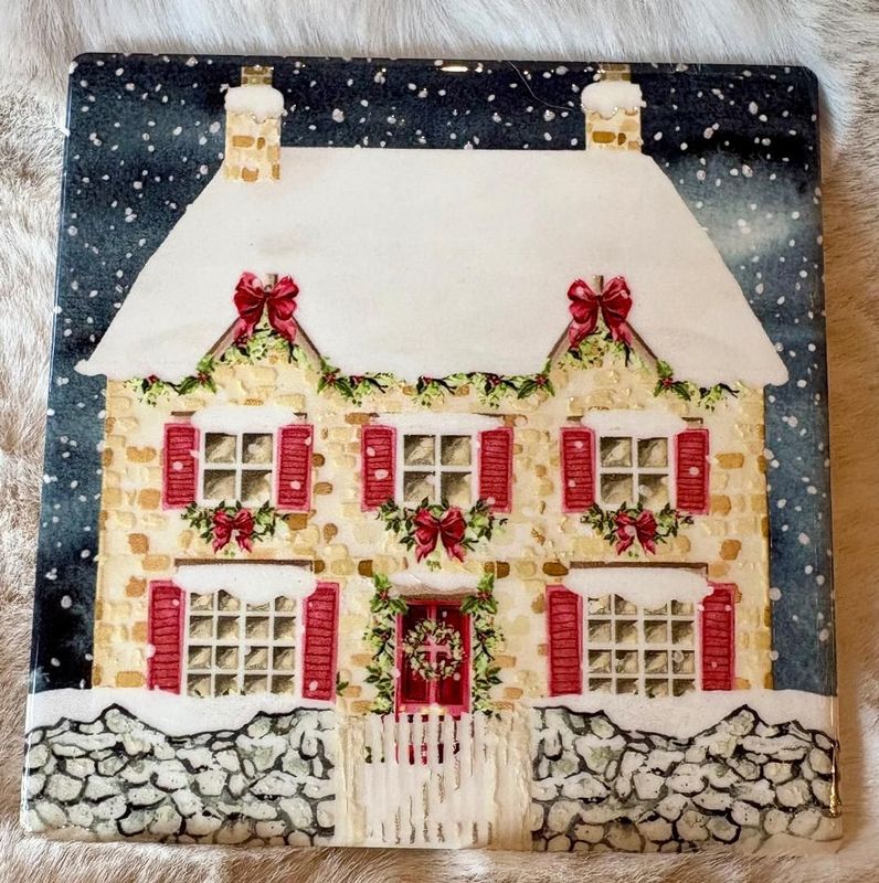 'Christmas' Ceramic Coaster - E