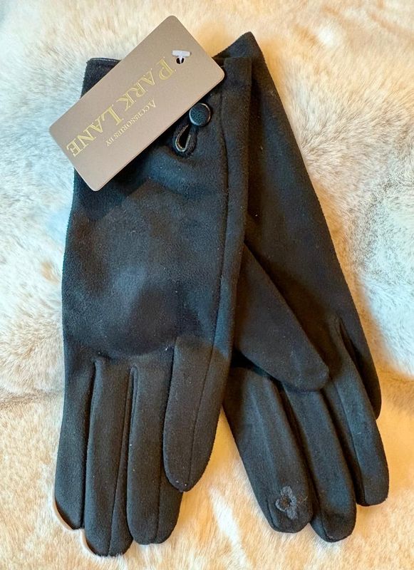 Black 'Button' Gloves