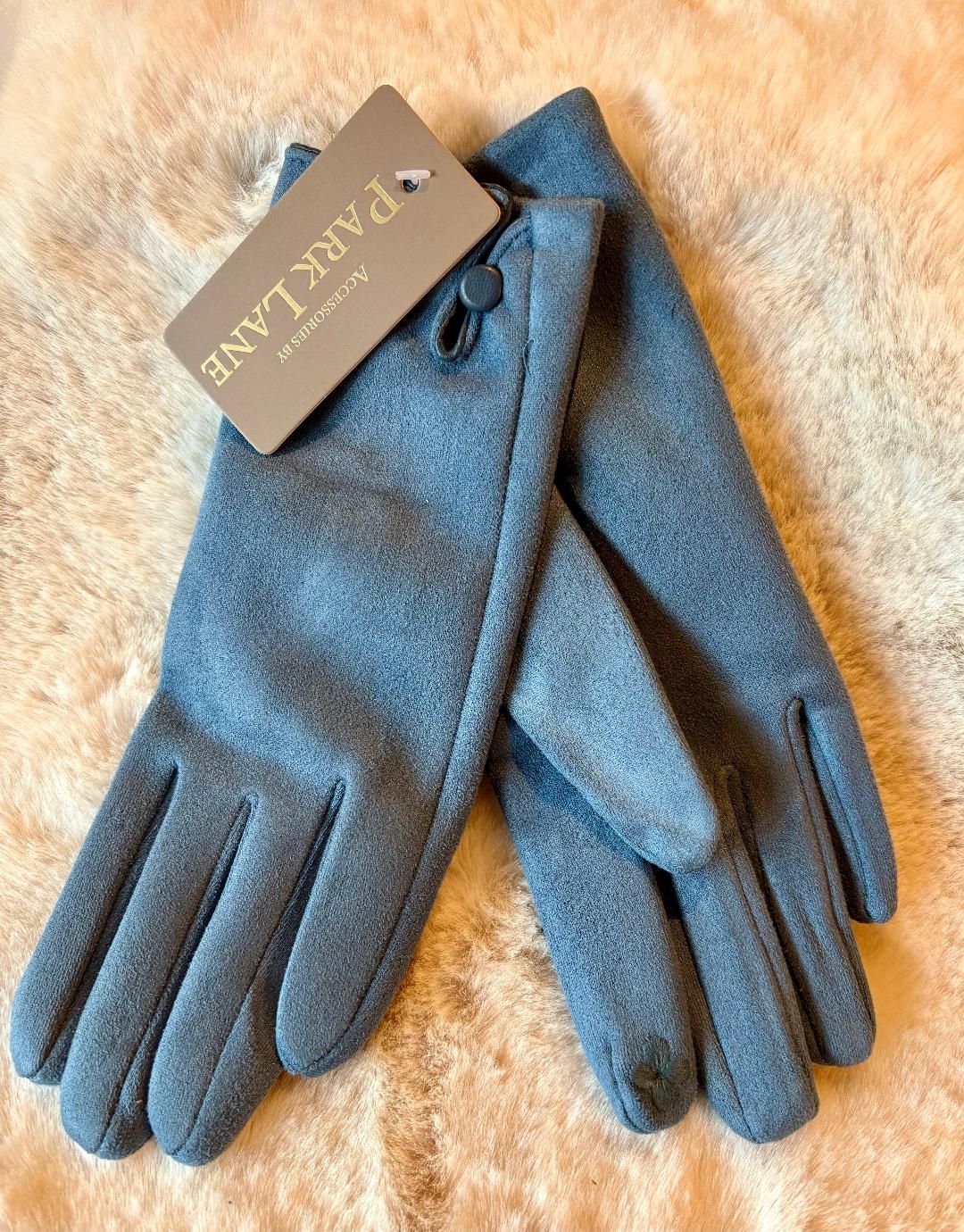 China Blue 'Button' Gloves