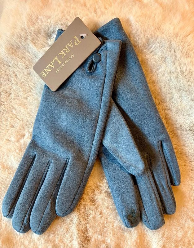 China Blue 'Button' Gloves