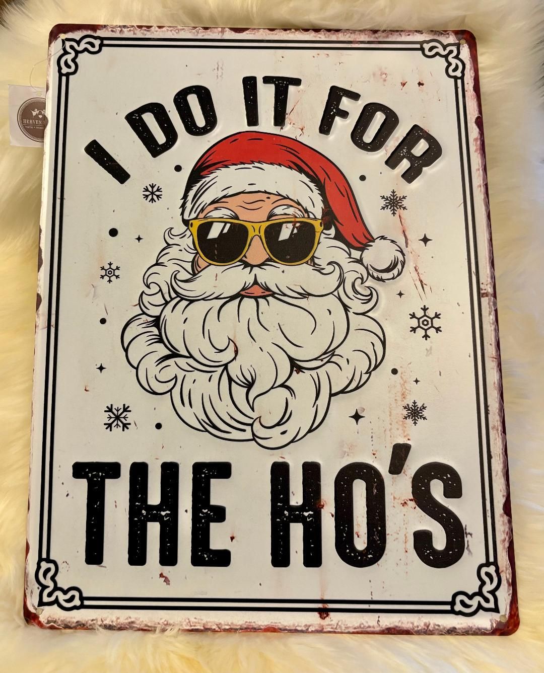 'Santa/Ho's' Metal Wall Sign