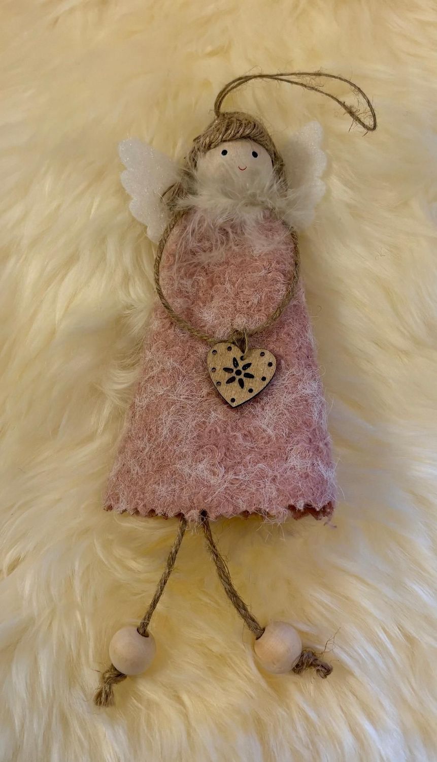 'Pink Felt Angel' Hanger