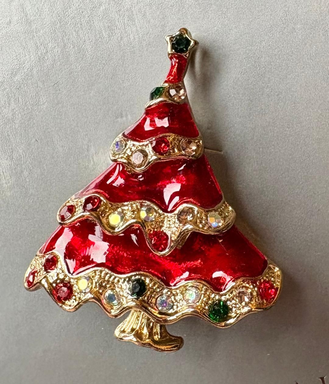 'Red Christmas Tree' Brooch